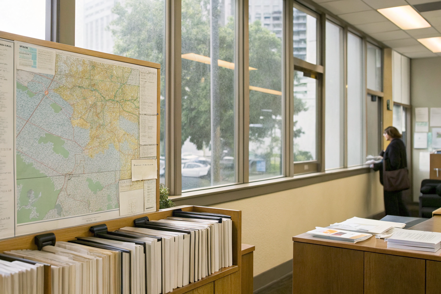 Documents detailing FOG violations and fines in a municipal office.